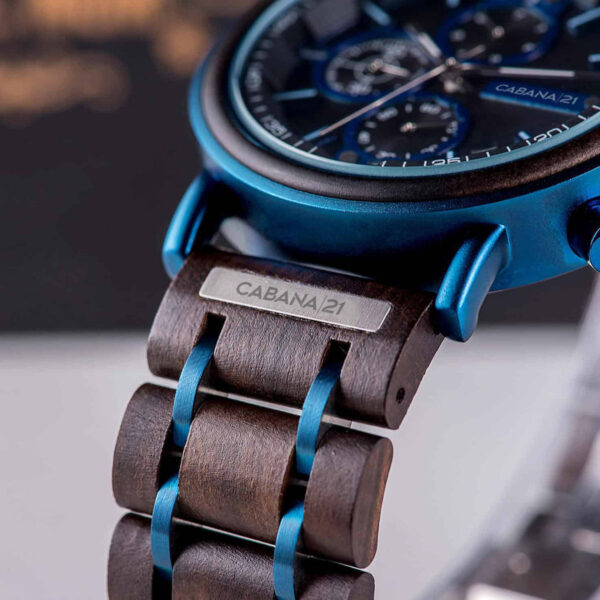 Reloj de madera HIMALAYA Blue